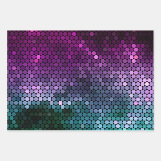 geometrische gradiënt van hexagon Paars en blauw-g Inpakpapier Vel (Voorkant 3)