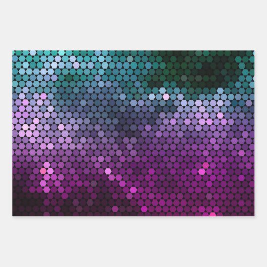 geometrische gradiënt van hexagon Paars en blauw-g Inpakpapier Vel (Voorkant)