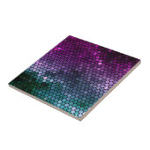 geometrische gradiënt van hexagon Paars en blauw-g Tegeltje (Zijkant)