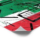 Geometrische graffiti in rood, groen en wit poster (Hoek)