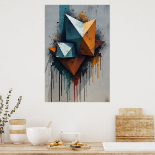 Geometrische Graffiti Spetters Poster
