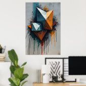 Geometrische Graffiti Spetters Poster (Thuiskantoor)