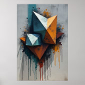 Geometrische Graffiti Spetters Poster (Voorkant)