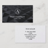 Geometrische grafische kaart en monogram voor zake visitekaartje (Voorkant / Achterkant)