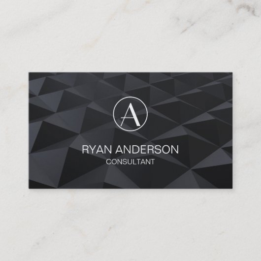Geometrische grafische kaart en monogram voor zake visitekaartje (Voorkant)