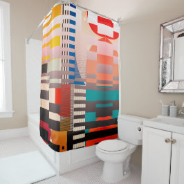 Geometrische Grafische Motief Moderne Trend  Douchegordijn
