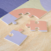 Geometrische grafische ontwerpvormen | Paars en ko Legpuzzel (Zijkant)