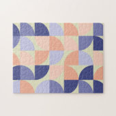 Geometrische grafische ontwerpvormen | Paars en ko Legpuzzel (Horizontaal)