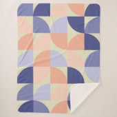 Geometrische grafische ontwerpvormen | Paars en ko Sherpa Deken (Voorkant)