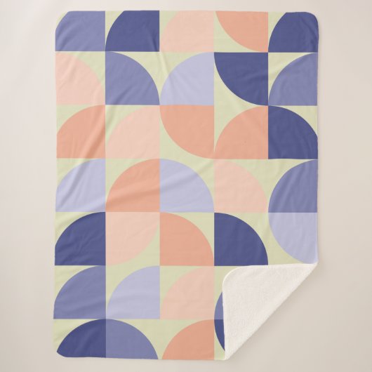 Geometrische grafische ontwerpvormen | Paars en ko Sherpa Deken (Voorkant)