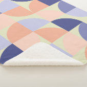 Geometrische grafische ontwerpvormen | Paars en ko Sherpa Deken (3/4)