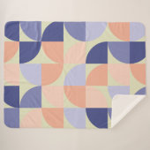 Geometrische grafische ontwerpvormen | Paars en ko Sherpa Deken (Voorkant (horizontaal))