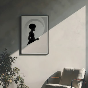 Geometrische gratie: monochroom Mode profiel Poster