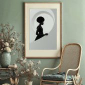 Geometrische gratie: monochroom Mode profiel Poster