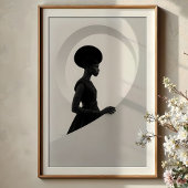 Geometrische gratie: monochroom Mode profiel Poster