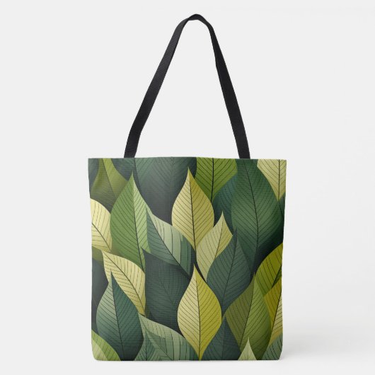 Geometrische Green Leaf All-Over-Print Tote Bag (Voorkant)