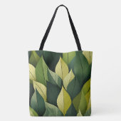 Geometrische Green Leaf All-Over-Print Tote Bag (Achterkant)