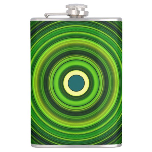 Geometrische Greena Mandala Design-64055 Heupfles (Voorkant)