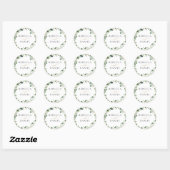 Geometrische Greenery Eucalyptus Personalized Wedd Ronde Sticker (Vel)