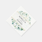 Geometrische Greenery Eucalyptus Personalized Wedd Servet (Hoek)