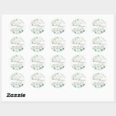 Geometrische Greenery Gepersonaliseerd Dank u Wedd Ronde Sticker (Vel)