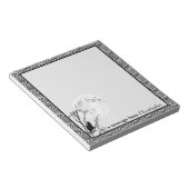 Geometrische grens van de zwarte kat met volle maa notitieblok (Schuin)