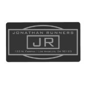 Geometrische grijs- en donkergrijze omloopadres etiket (Voorkant)