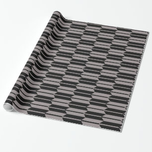 Geometrische grijs en zwart patroon cadeaupapier