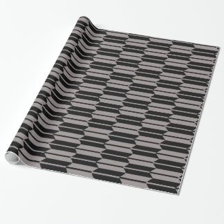 Geometrische grijs en zwart patroon cadeaupapier