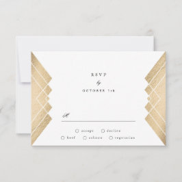 Geometrische  Grijs Goud Gatsby Bruiloft RSVP