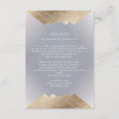 Geometrische Grijs Goudfolie Bruiloft Details Informatiekaartje (Voorkant)