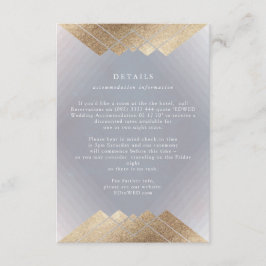 Geometrische  Grijs Goudfolie Bruiloft Details Informatiekaartje
