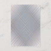 Geometrische  Grijs Goudfolie Bruiloft Details Informatiekaartje (Achterkant)