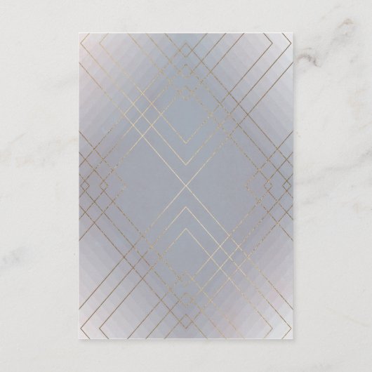 Geometrische Grijs Goudfolie Bruiloft Details Informatiekaartje (Achterkant)