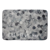 Geometrische grijs, wit en zwart hexagon patroon badmat (Voorkant)