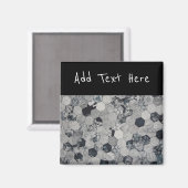 Geometrische grijs, wit en zwart hexagon patroon magneet (Voorkant / Achterkant)