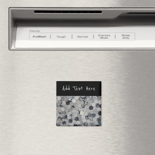 Geometrische grijs, wit en zwart hexagon patroon magneet (Insitu (Vaatwasser))