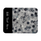 Geometrische grijs, wit en zwart hexagon patroon magneet (Horizontaal)