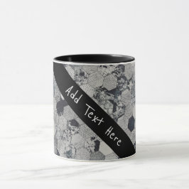 Geometrische grijs, wit en zwart hexagon patroon mok