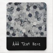 Geometrische grijs, wit en zwart hexagon patroon muismat (Voorkant)