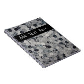 Geometrische grijs, wit en zwart hexagon patroon notitieboek (Rechterzijde)