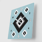 Geometrische grijsblauw vierkante klok (Hoek)