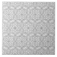 Geometrische grijspatronen Abstracte bloemen
