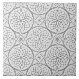 Geometrische grijspatronen Abstracte cirkels Tegeltje