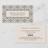 Geometrische grijze Cream Pattern Interior Designe Visitekaartje (Voorkant / Achterkant)