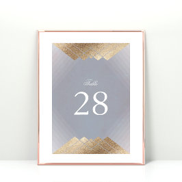 Geometrische grijze deco Gold Gatsby Wedding Kaart