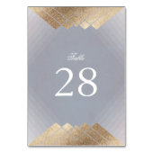 Geometrische grijze deco Gold Gatsby Wedding Kaart (Voorkant)