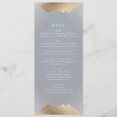Geometrische grijze deco Gold Gatsby Wedding Menu (Voorkant)
