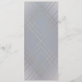 Geometrische grijze deco Gold Gatsby Wedding Menu (Achterkant)
