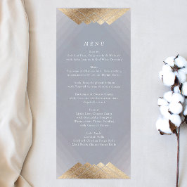 Geometrische grijze deco Gold Gatsby Wedding Menu